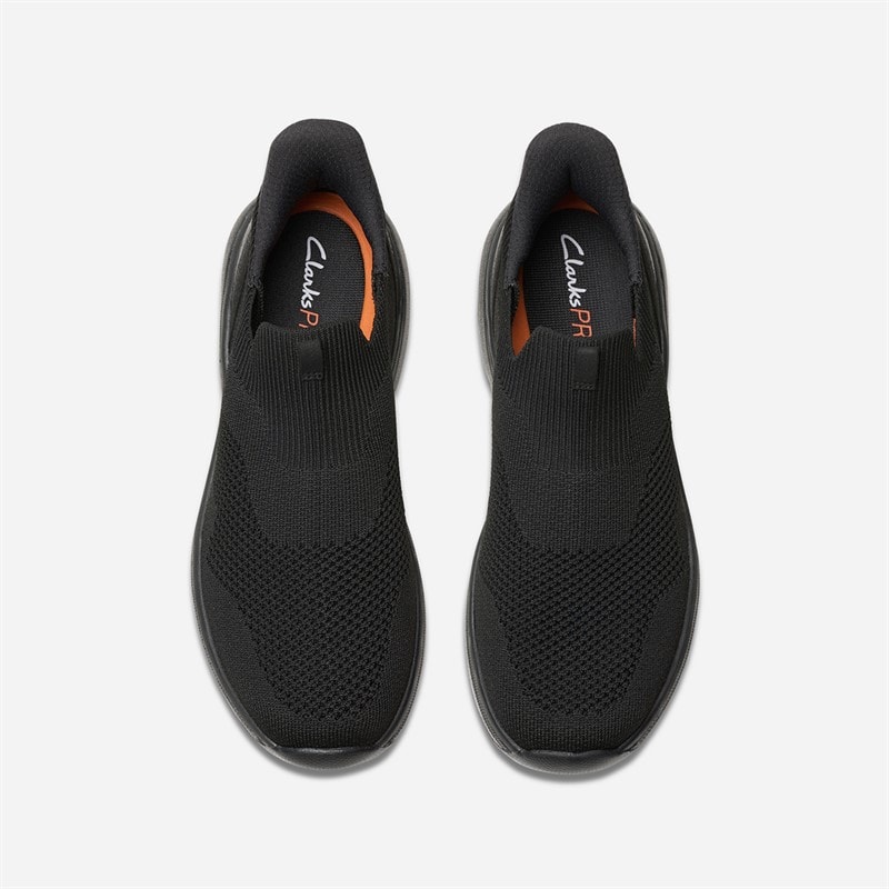 Clarks Mens Pro Free Knit Trainers Black Knit - Image 2