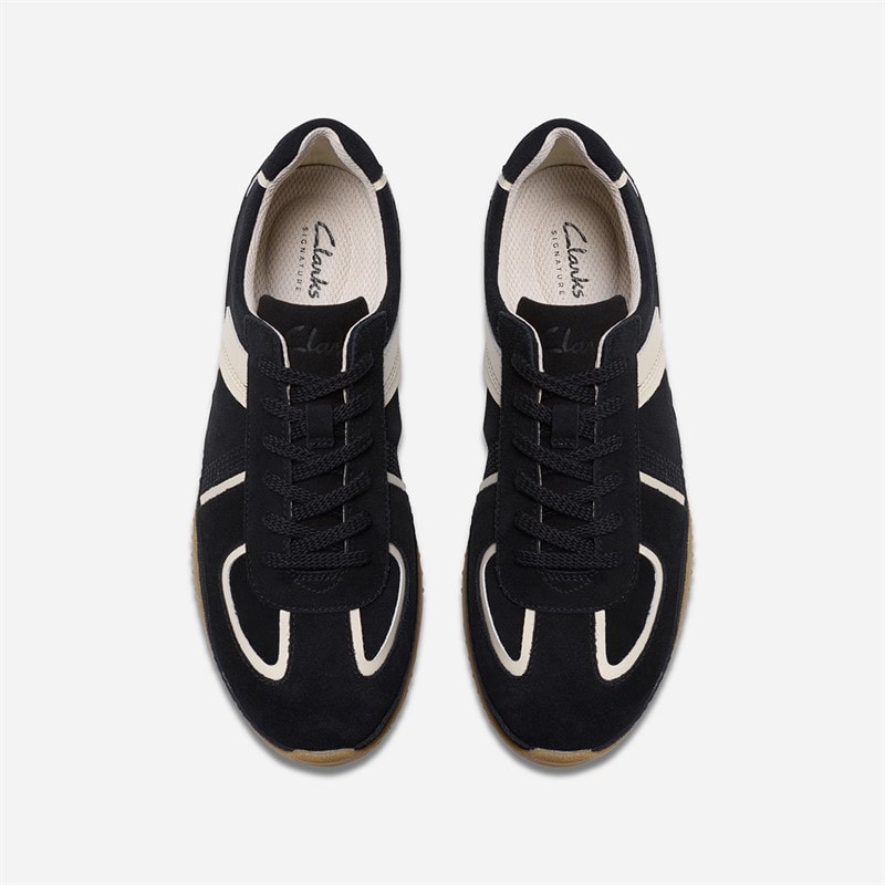 Clarks Womens Meridor Low Profile Trainers Black Combi Sde - Image 2