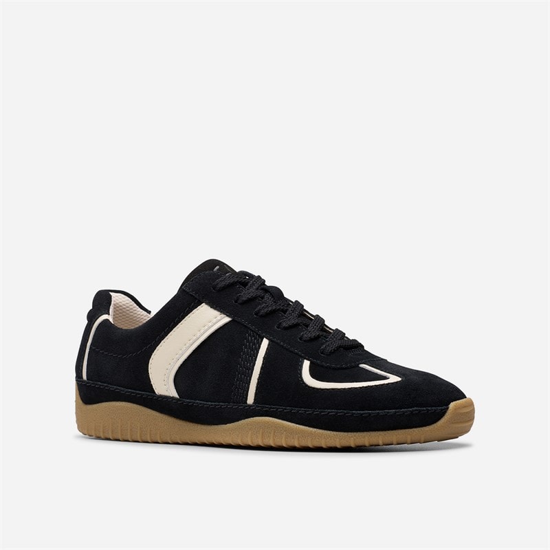 Clarks Womens Meridor Low Profile Trainers Black Combi Sde - Image 4