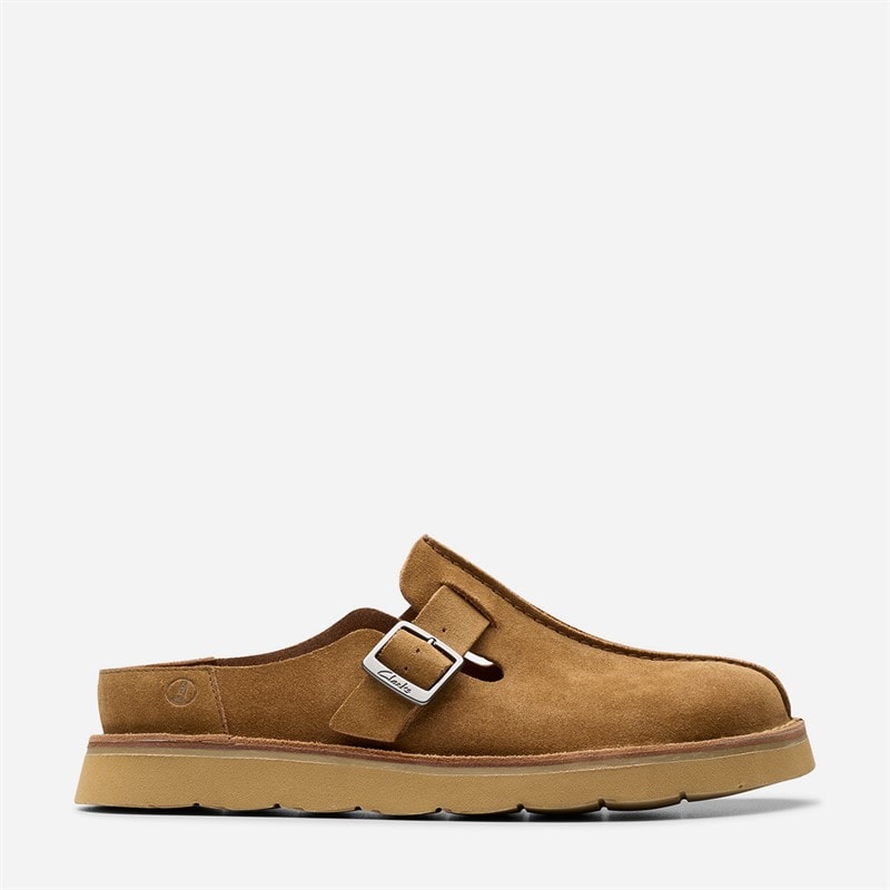 Clarks Mens Solsbury Mule Sandals Cola Suede - Image 1