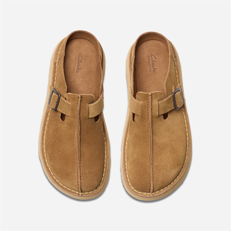 Clarks Mens Solsbury Mule Sandals Cola Suede - Image 2