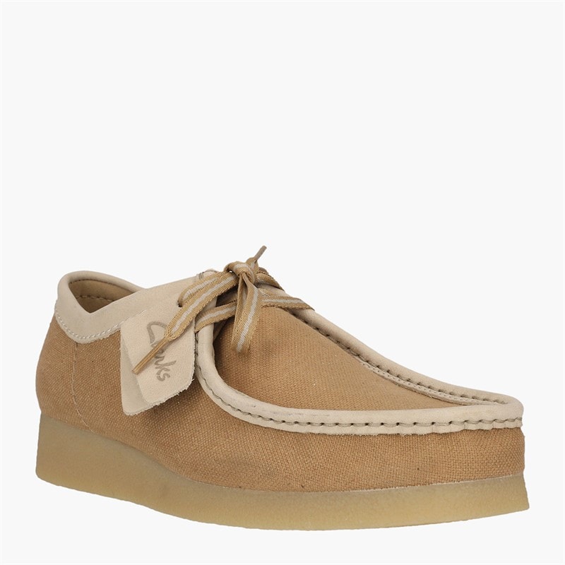 Clarks Mens Premium Wallabee Evo G Shoes Tan Combi - Image 2