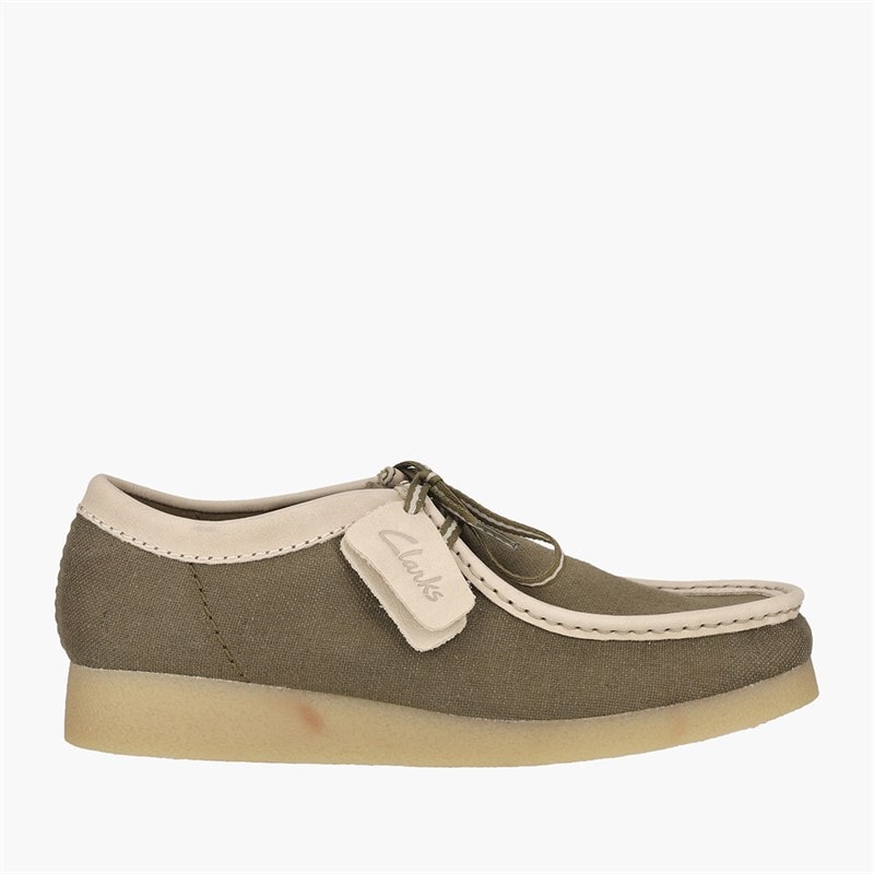 Clarks Mens Premium Wallabee Evo G Shoes Olive Combi