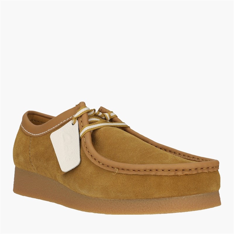 Clarks Mens Premium Wallabee Evo G Shoes Ochre Suede - Image 2
