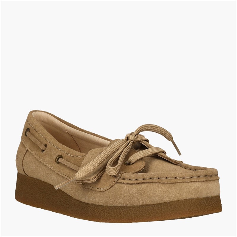 Clarks Womens Premium Wallabee Evo Sea D Shoes Dark Sand Suede - Image 2