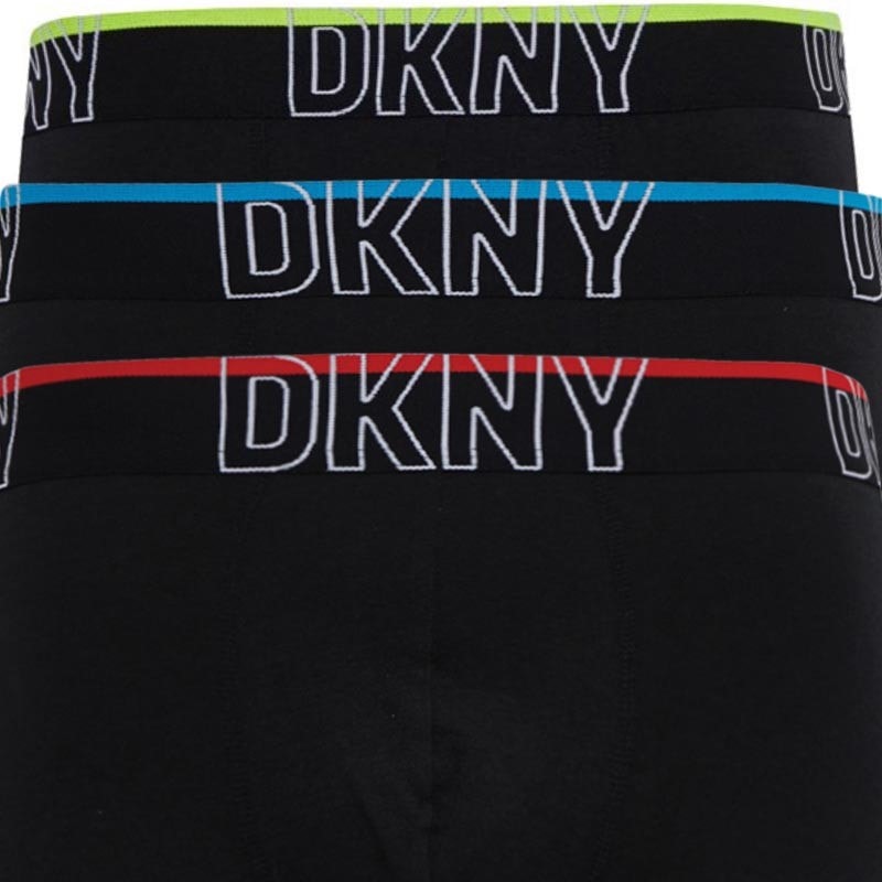 DKNY Mens Chico Three Pack Boxer Trunks Black - Image 2