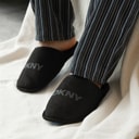 DKNY Mens Lyra Mule Slippers Black