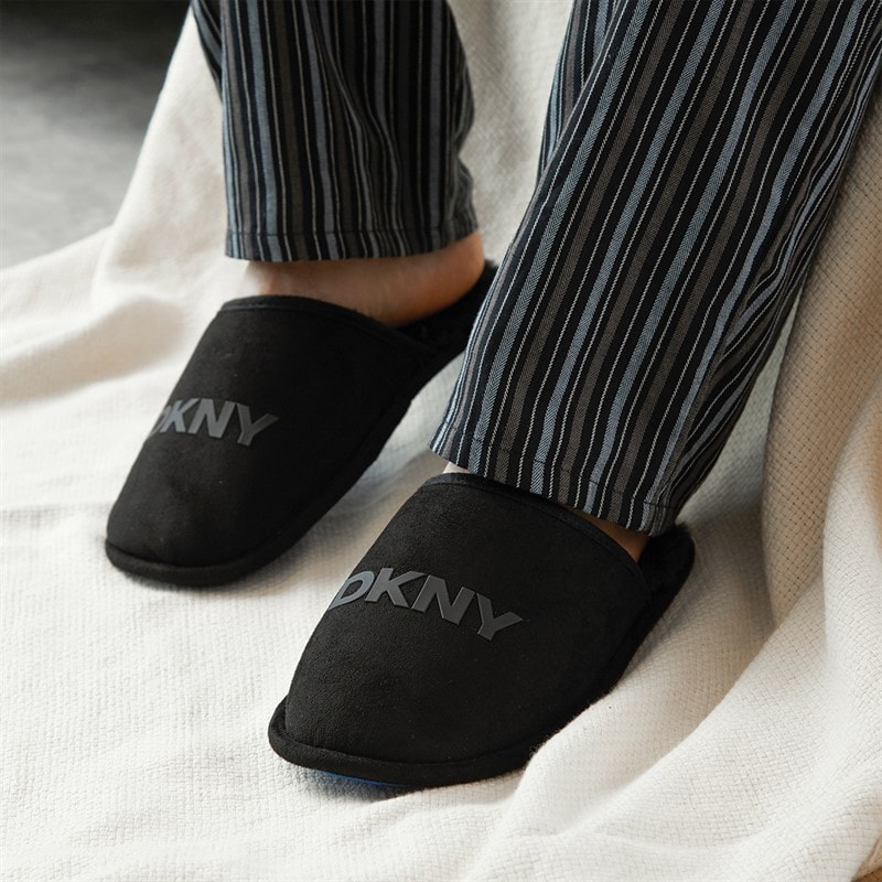 DKNY Mens Lyra Mule Slippers Black - Image 1