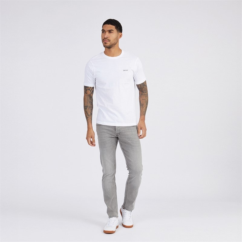 DKNY Mens Giants Three Pack T-Shirts Black/White/Grey Marl - Image 4