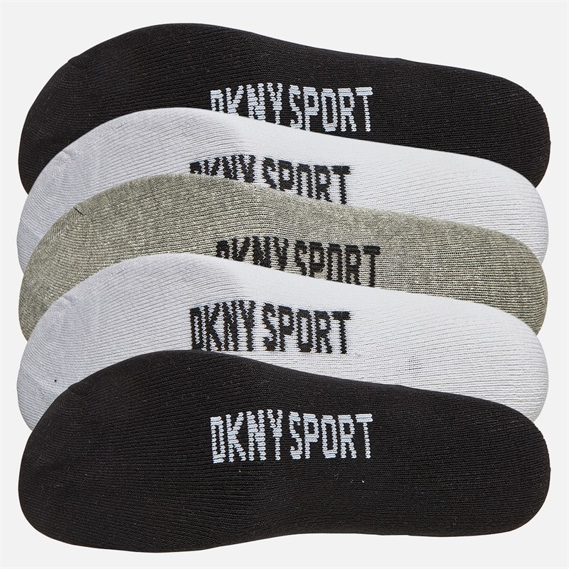 DKNY Mens Radde Five Pack Crew Socks Black/White/Grey - Image 2