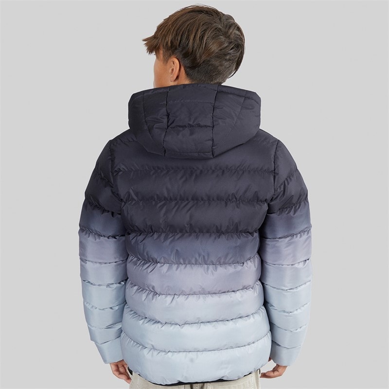 Kangaroo Poo Boys Ombre Hooded Puffer Jacket Grey/Black - Image 2