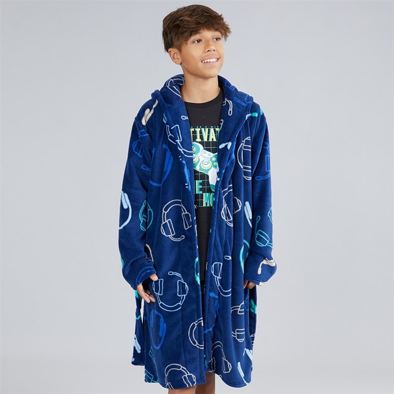 Kangaroo Poo Boys AOP Gamer Dressing Gown Blue - Image 3