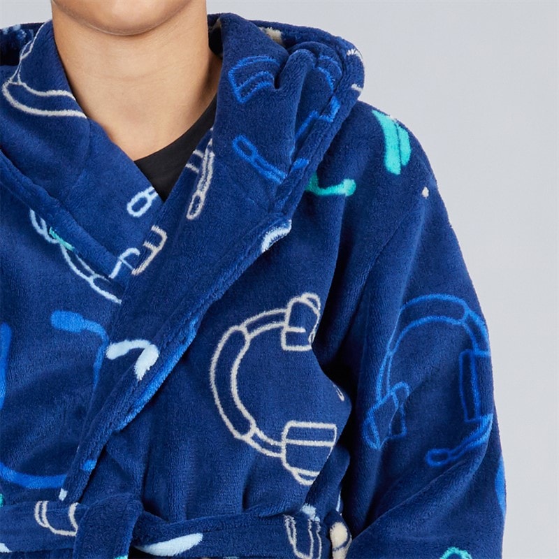 Kangaroo Poo Boys AOP Gamer Dressing Gown Blue - Image 5