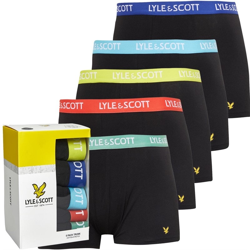 Lyle And Scott Vintage Mens Miller Five Pack Boxers Black Multi - Image 1