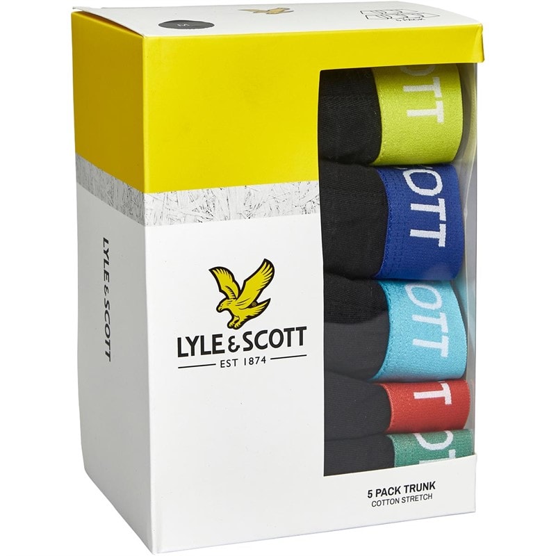 Lyle And Scott Vintage Mens Miller Five Pack Boxers Black Multi - Image 2