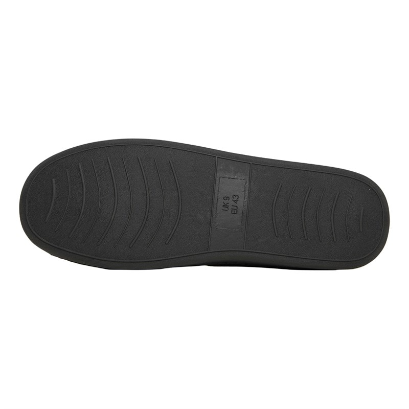 Lyle And Scott Vintage Mens Montague Moccasin Slippers Black/Grey Check - Image 3