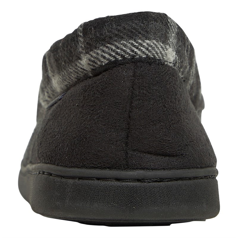 Lyle And Scott Vintage Mens Montague Moccasin Slippers Black/Grey Check - Image 4