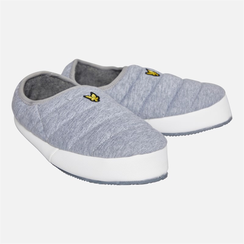 Lyle And Scott Vintage Mens Valentine Padded Slippers Grey Marl - Image 1