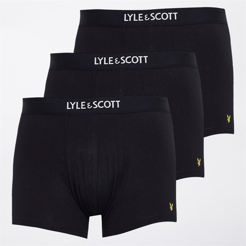 Lyle And Scott Vintage Mens Devon Three Pack Trunks Black - Image 1