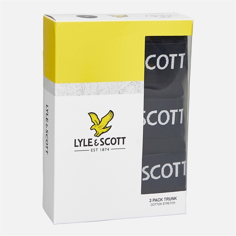 Lyle And Scott Vintage Mens Devon Three Pack Trunks Black - Image 2