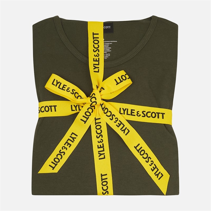 Lyle And Scott Vintage Mens Hugo Long Sleeve Top And Shorts Lounge Set Climbing Ivy/Black - Image 2