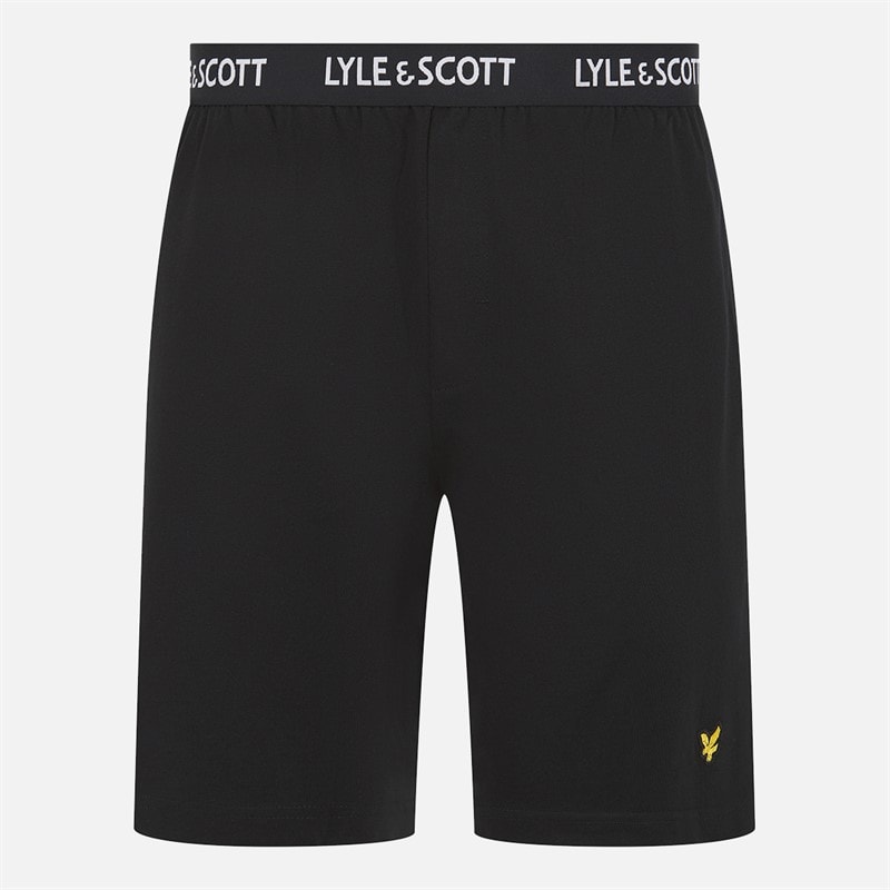 Lyle And Scott Vintage Mens Hugo Long Sleeve Top And Shorts Lounge Set Climbing Ivy/Black - Image 4