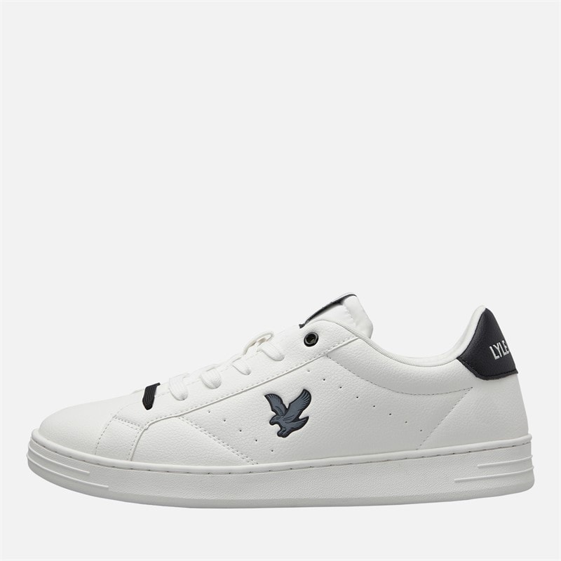 Lyle And Scott Vintage Mens Elgin Hole Trainers White/Black White Black - Image 1