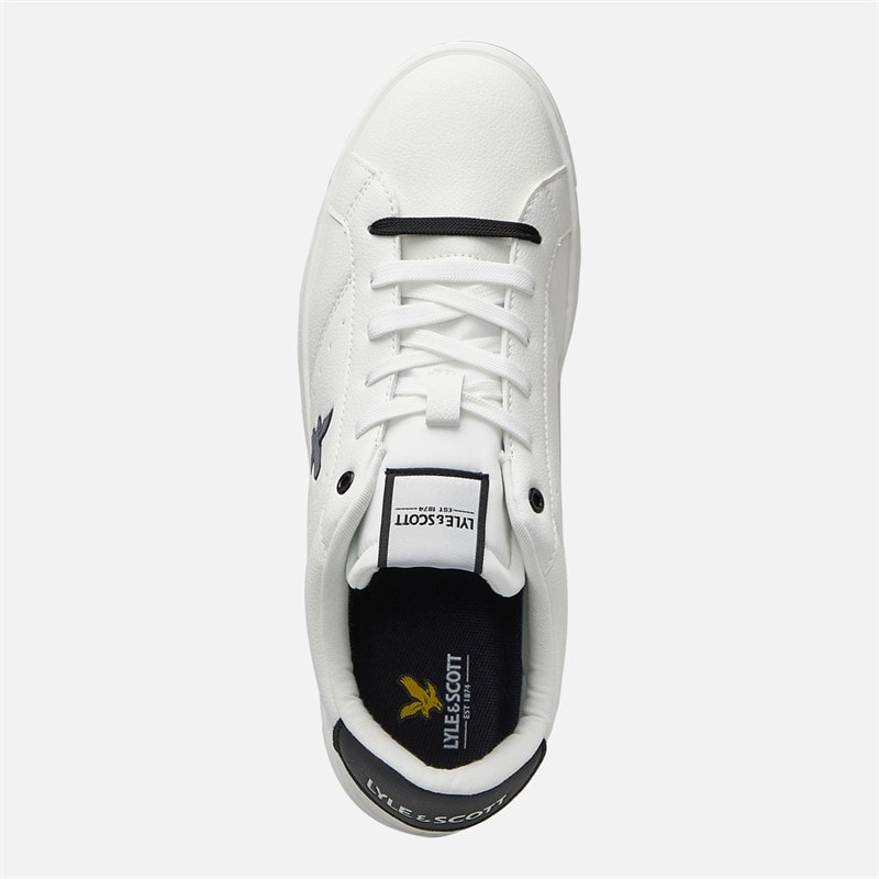 Lyle And Scott Vintage Mens Elgin Hole Trainers White/Black White Black - Image 4