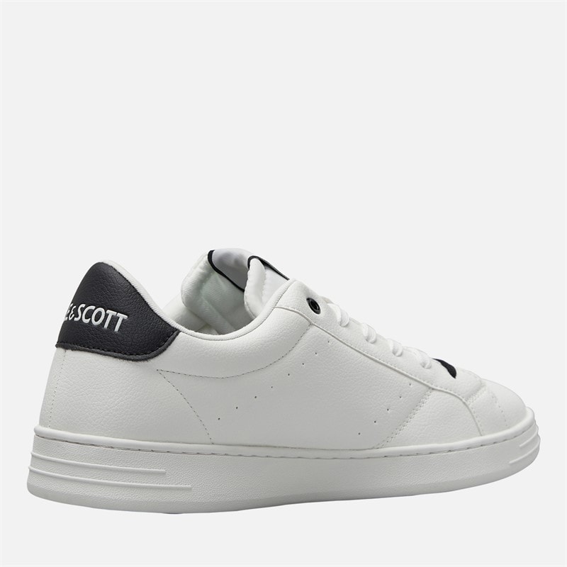 Lyle And Scott Vintage Mens Elgin Hole Trainers White/Black White Black - Image 5