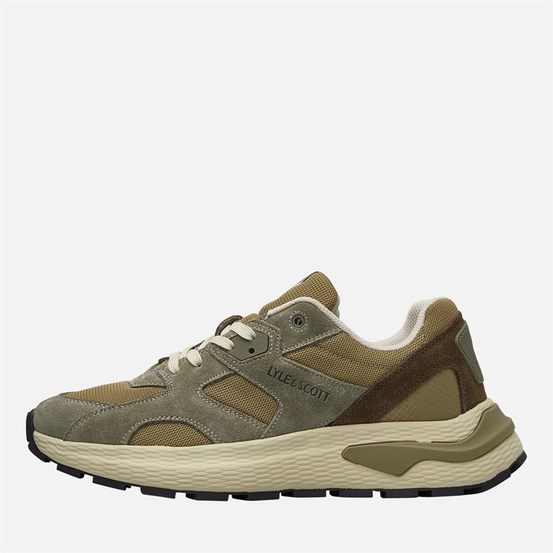 Lyle And Scott Vintage Mens Logan Trainers Green - Image 1