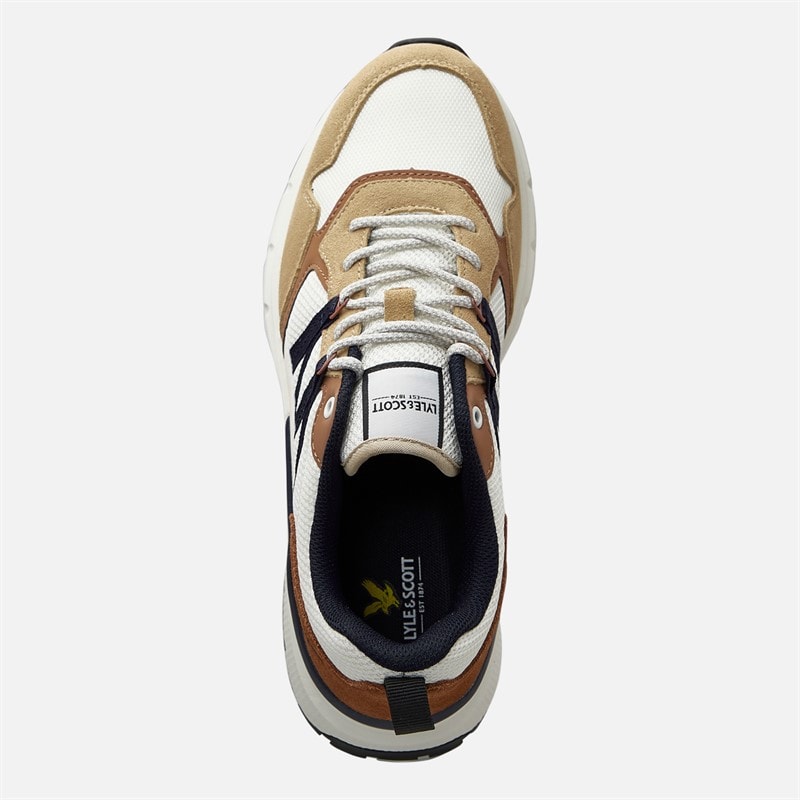 Lyle And Scott Vintage Mens Lennox Trainers White Beige - Image 4
