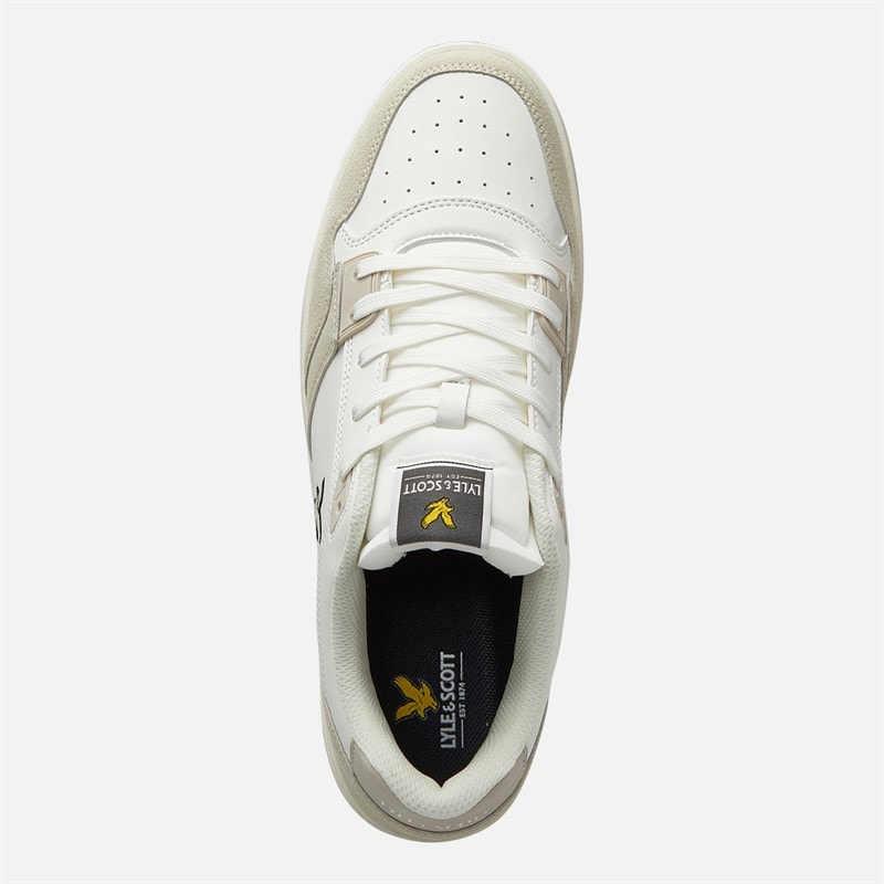Lyle And Scott Vintage Mens Callum Trainers White Beige - Image 4