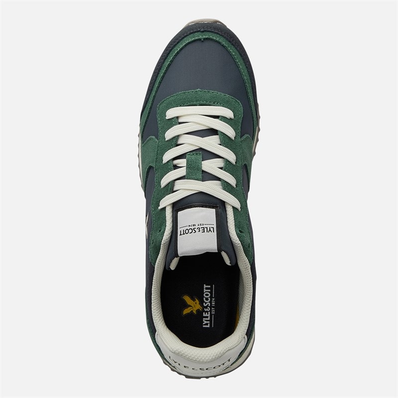 Lyle And Scott Vintage Mens Leno Trainers Blue Green - Image 4