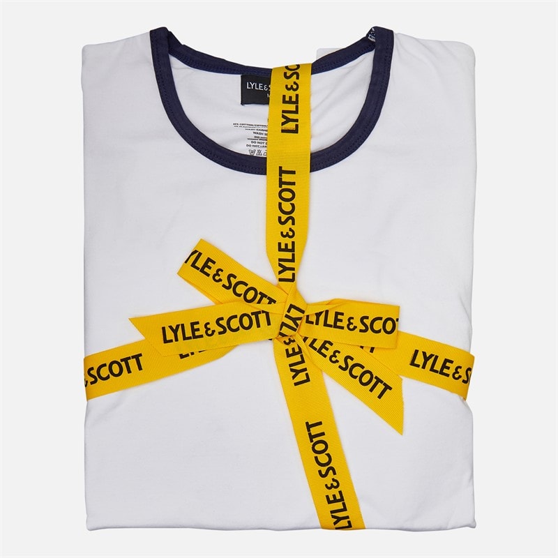 Lyle And Scott Vintage Mens Zephaniah T-Shirt And Shorts Lounge Set Bright White/Peacoat - Image 2