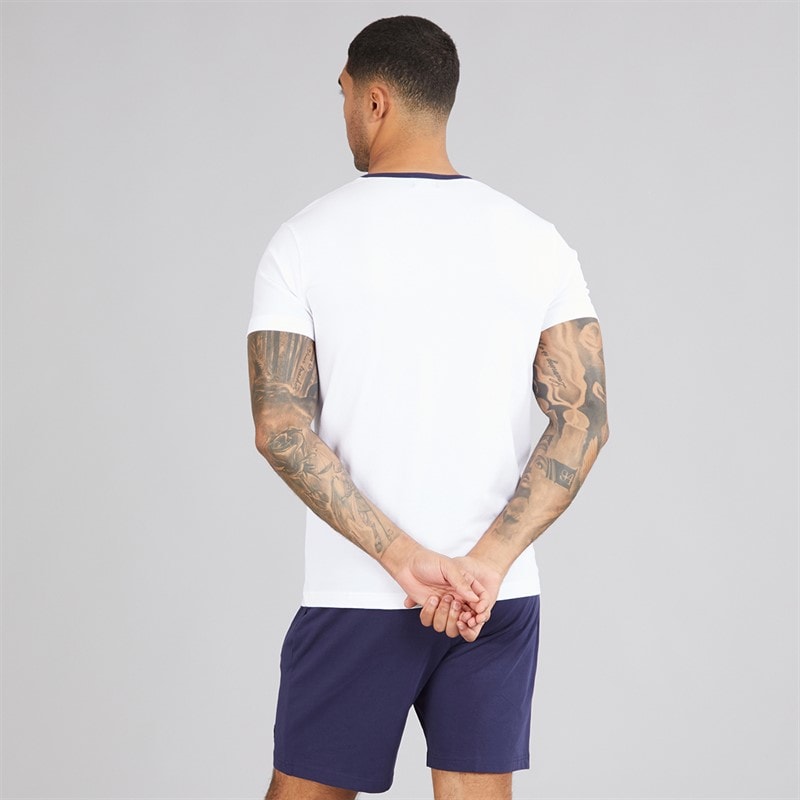 Lyle And Scott Vintage Mens Zephaniah T-Shirt And Shorts Lounge Set Bright White/Peacoat - Image 3