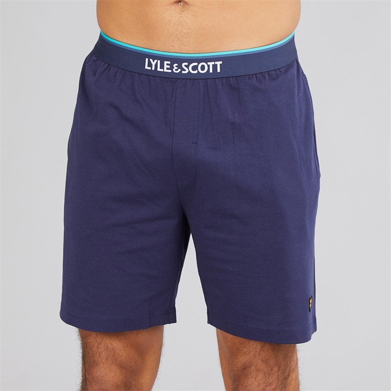 Lyle And Scott Vintage Mens Zephaniah T-Shirt And Shorts Lounge Set Bright White/Peacoat - Image 5