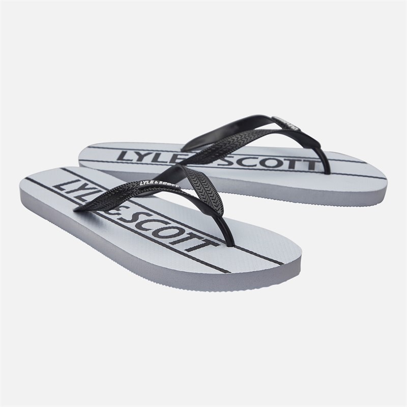 Lyle And Scott Vintage Mens Sand Flip Flops White/Black