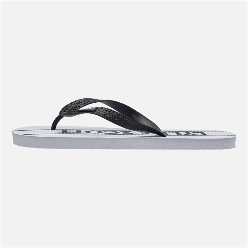 Lyle And Scott Vintage Mens Sand Flip Flops White/Black - Image 2