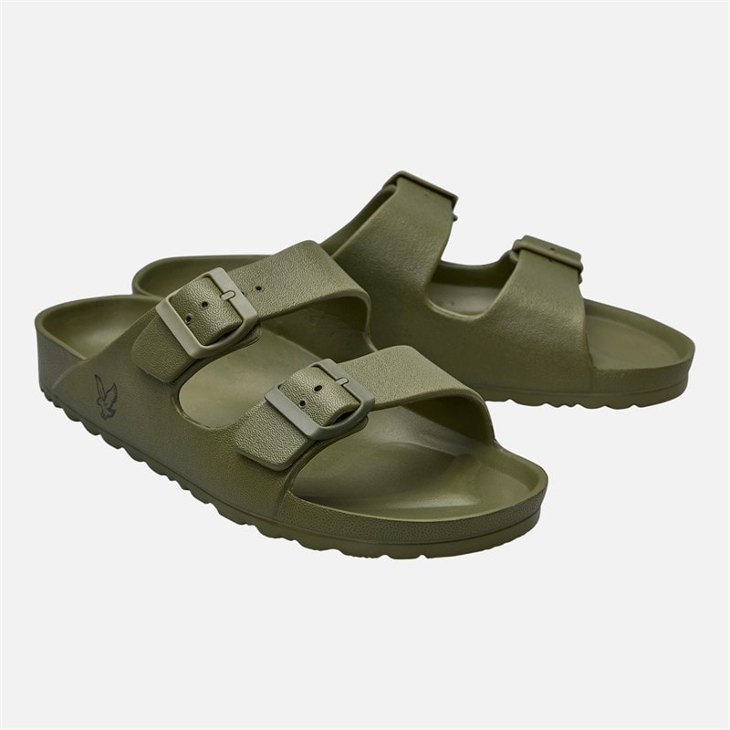 Lyle And Scott Vintage Mens Skye Eva Footbed Sandals Military - Image 1