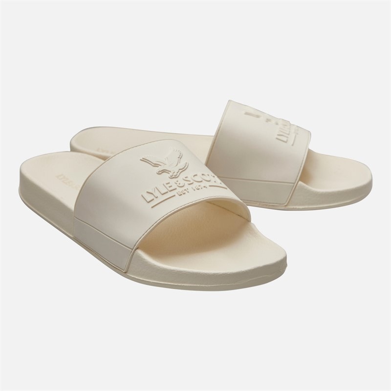 Lyle And Scott Vintage Mens Brody Sliders Off White - Image 1