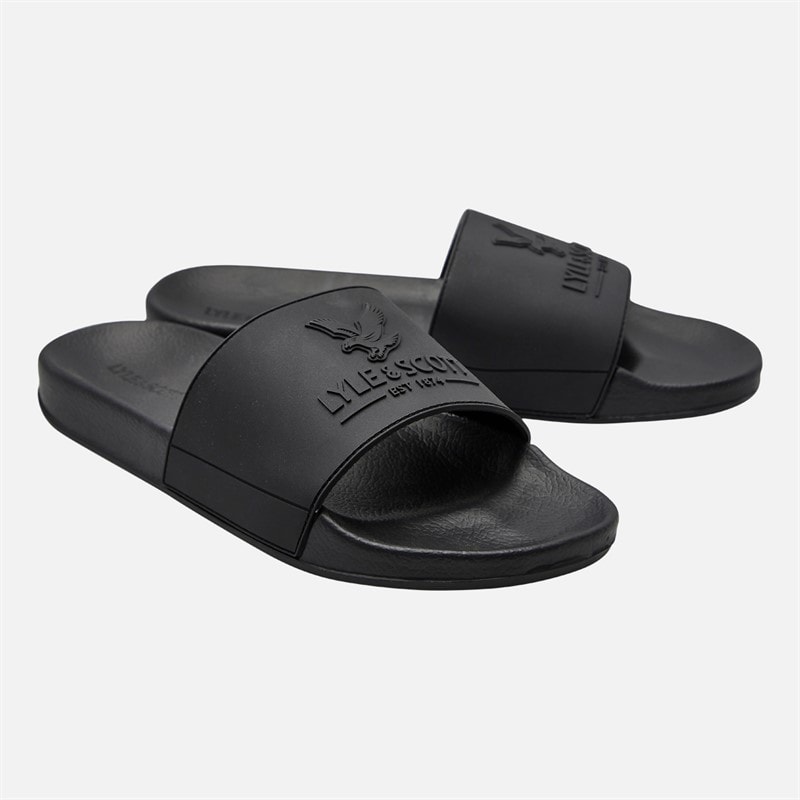 Lyle And Scott Vintage Mens Brody Sliders Black - Image 1