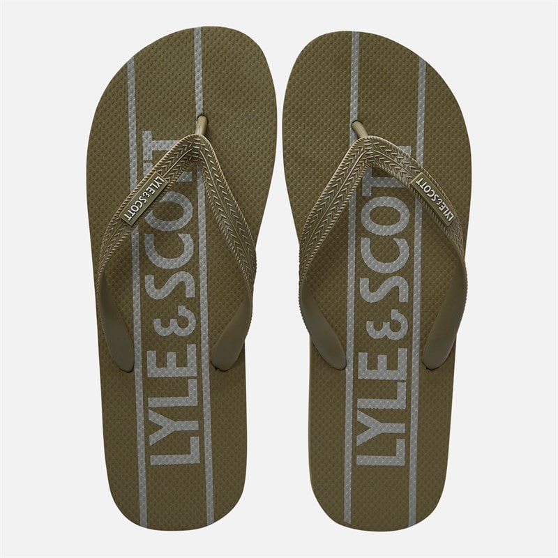 Lyle And Scott Vintage Mens Sand Flip Flops Earth - Image 4