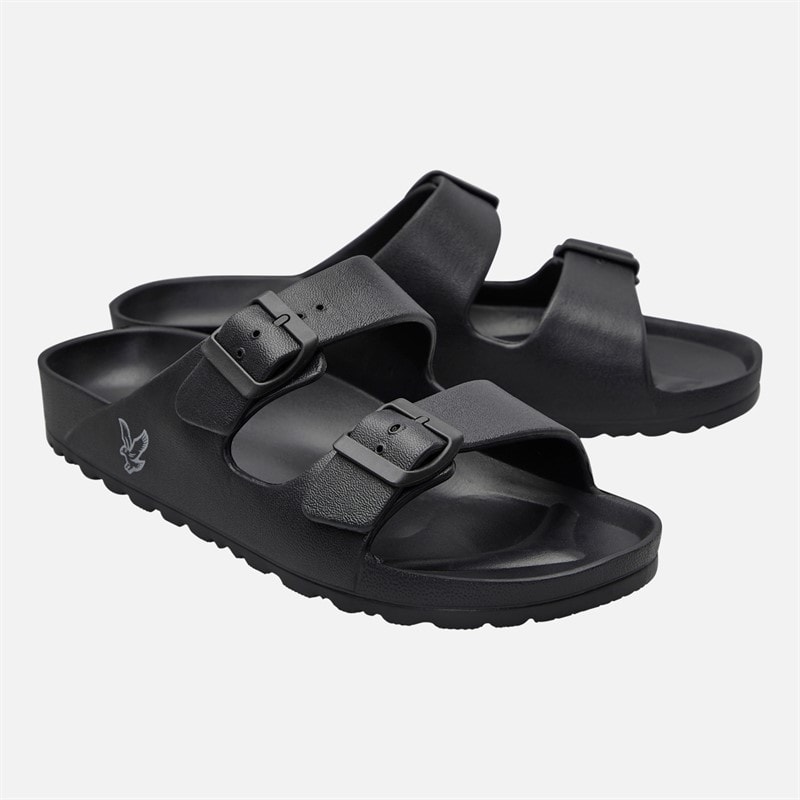 Lyle And Scott Vintage Mens Skye Eva Footbed Sandals Black - Image 1