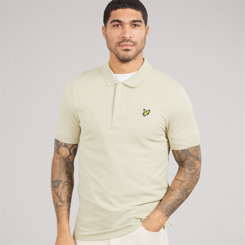 Lyle And Scott Vintage Mens Polo Shirt X865 Grey Taupe - Image 1