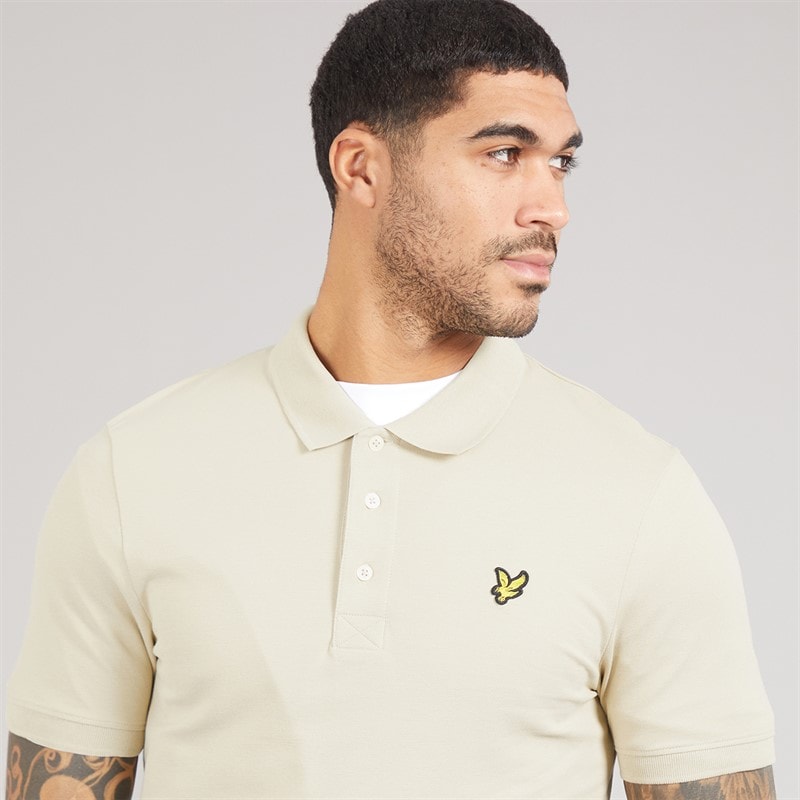 Lyle And Scott Vintage Mens Polo Shirt X865 Grey Taupe - Image 3