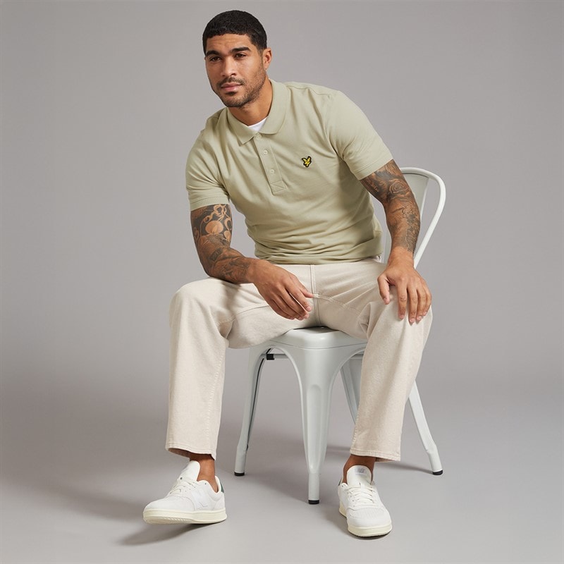 Lyle And Scott Vintage Mens Polo Shirt X865 Grey Taupe - Image 5