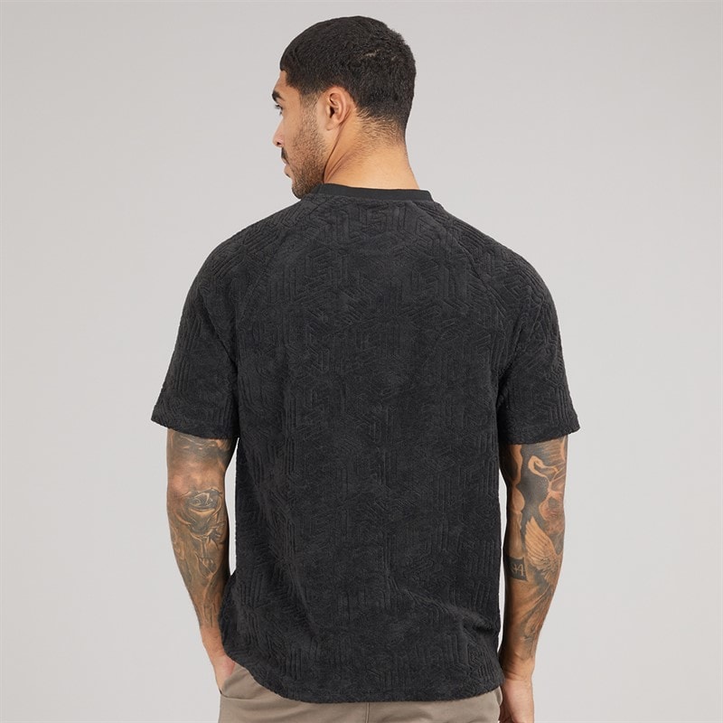 Lyle And Scott Vintage Mens Emblem Towelling T-Shirt Z865 Jet Black - Image 2