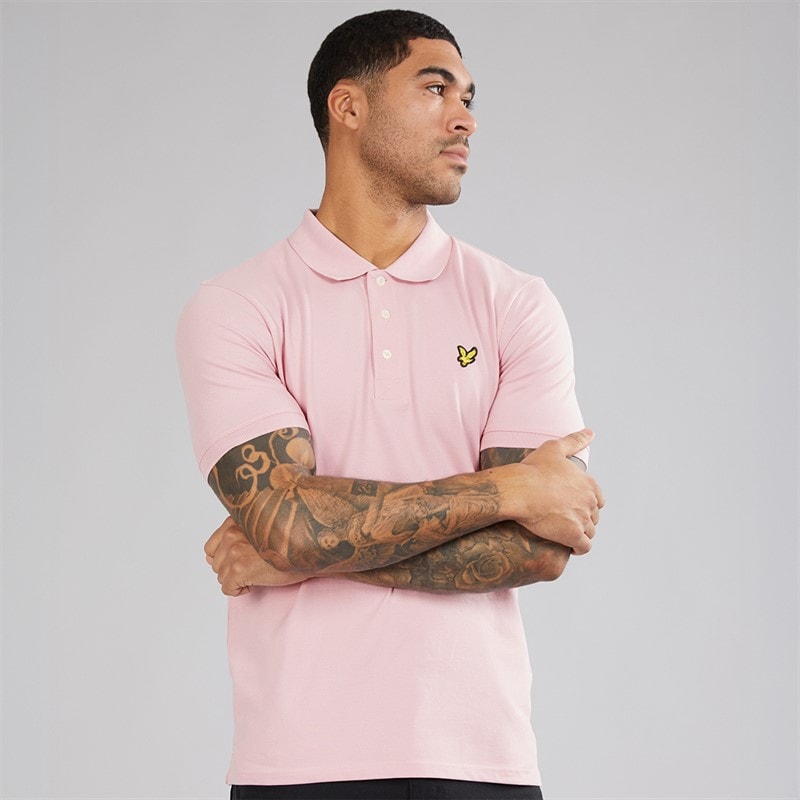 Lyle And Scott Vintage Mens Polo Shirt X574 Pink Light - Image 1