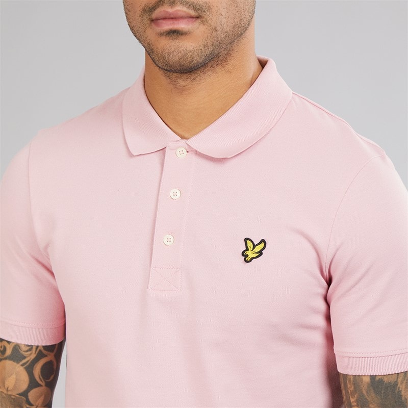 Lyle And Scott Vintage Mens Polo Shirt X574 Pink Light - Image 3