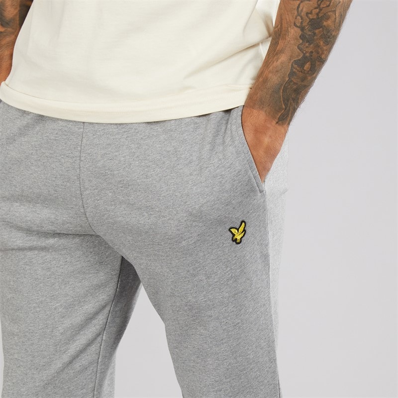 Lyle And Scott Vintage Mens Slim Sweat Pants T28 Mid Grey Marl - Image 3